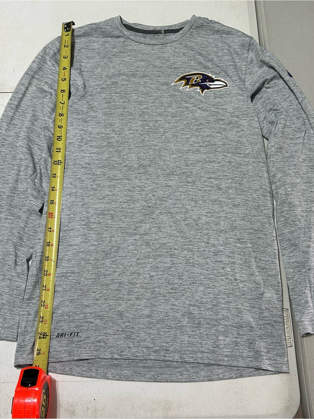 Men's Nike Gray Baltimore Ravens Sideline Coaches Long Sleeve T-Shirt Size S